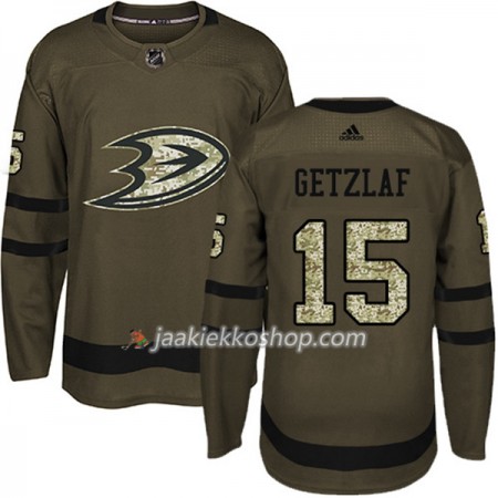 Miehille NHL Anaheim Ducks Pelipaita Ryan Getzlaf 15 Adidas 2017-2018 Camo Vihreä Authentic